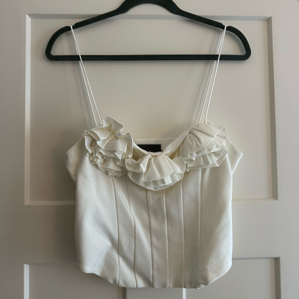Sunday in Brooklyn Cream Ruffle Camisole